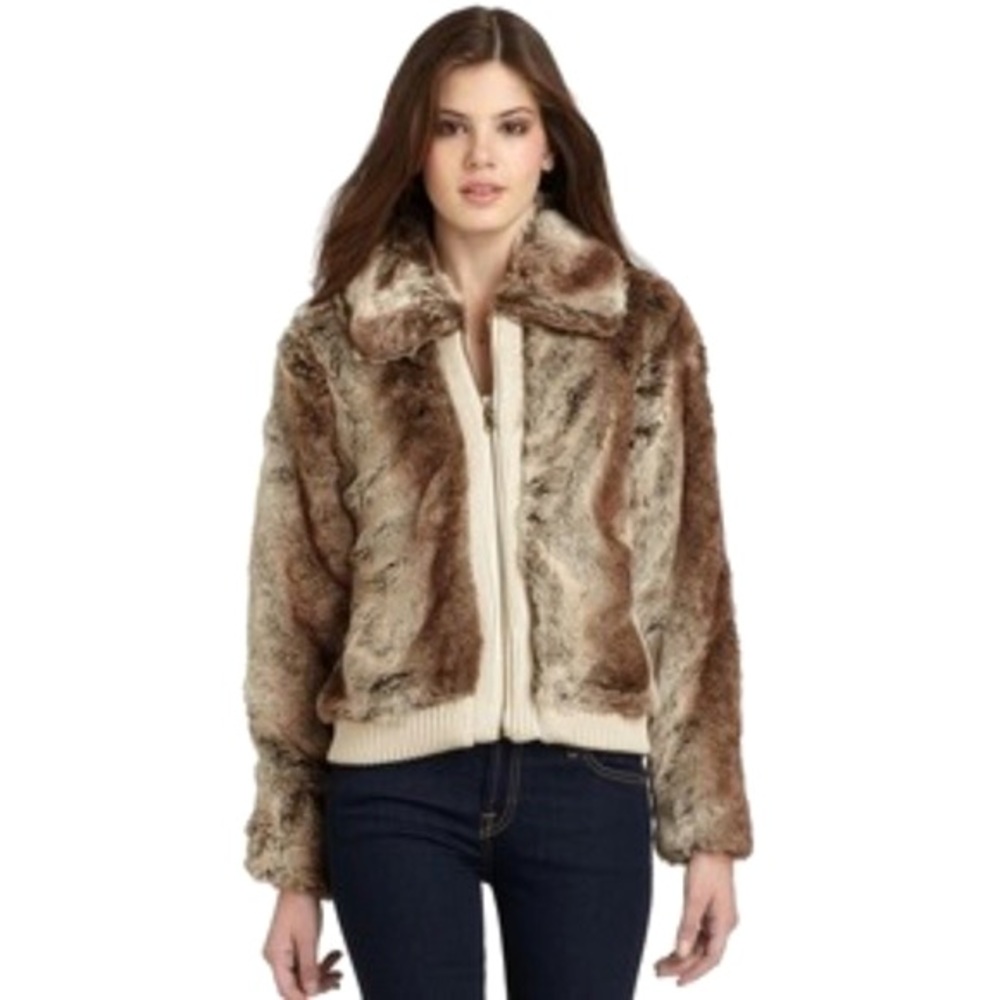 Sanctuary Surplus Faux Fur Bomber Jacket